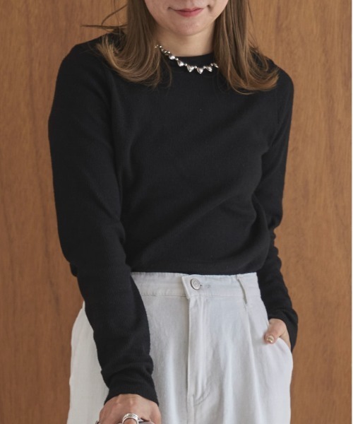 feepur by saya(フェピュールバイサヤ)の「デザインタグワッフルロンTee(Tシャツ/カットソー・レディース・ブラック/オフホワイト/チャコールグレー/ブラウン・MEDIUM)」の18枚目の写真