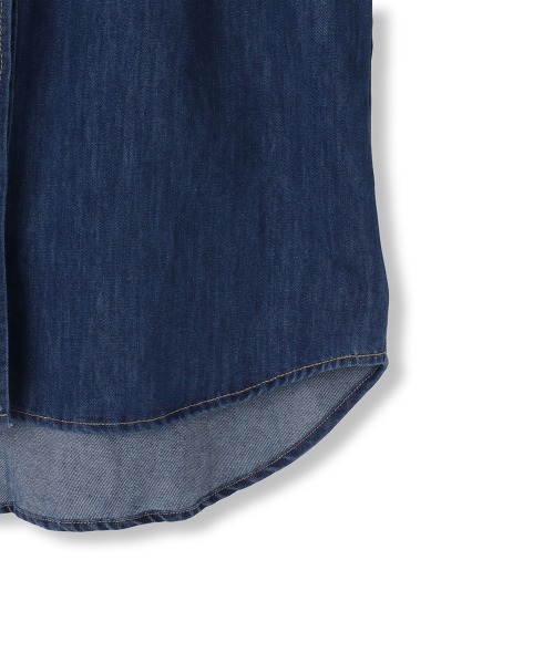 VICKY(ビッキー)の「【ENIM BY VICKY】2wayボウタイリボンデニムシャツ≪洗濯機で洗える≫(シャツ/ブラウス・レディース・ブルー/ライトブルー・M)」の5枚目の写真