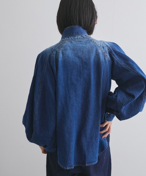 VICKY(ビッキー)の「【ENIM BY VICKY】2wayボウタイリボンデニムシャツ≪洗濯機で洗える≫(シャツ/ブラウス・レディース・ブルー/ライトブルー・M)」の16枚目の写真