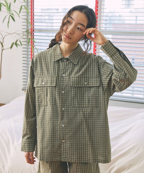 オブリ-OBLI-チェックセットアップ セール】『OY/オーワイ』CHECK ZIPPER HOODIE SHIRTS/チェック