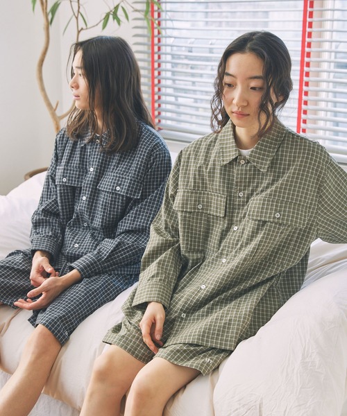 Unblend(アンブレンド)の「【Unblend】セットアップ対応 / オーバーサイズ リラックス チェックシャツ(シャツ/ブラウス・レディース・ベージュ/オレンジ/ブラック/カーキ・FREE)」の18枚目の写真