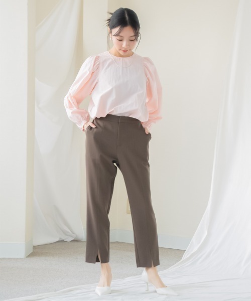 Petitjo（プッチージョ）の「小さいサイズ　ボリュームスリーブブラウス　低身長さん・小柄女性（シャツ/ブラウス・レディース・ホワイト/ピンク系・XS-S/M-L）」の14枚目の写真