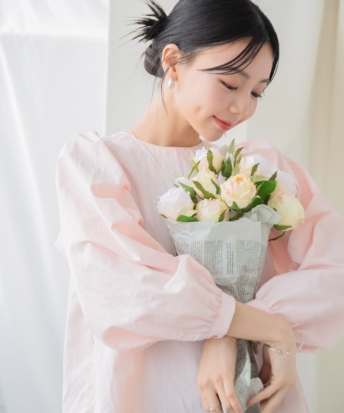 Petitjo（プッチージョ）の「小さいサイズ　ボリュームスリーブブラウス　低身長さん・小柄女性（シャツ/ブラウス・レディース・ホワイト/ピンク系・XS-S/M-L）」の15枚目の写真