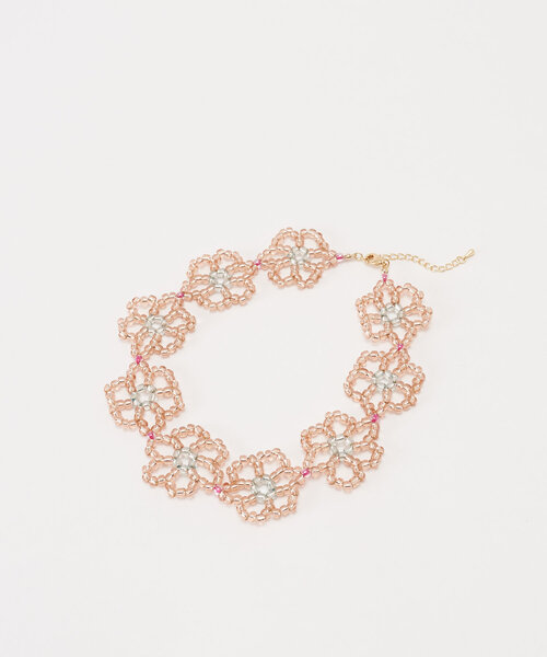 HELLO.SANFRANCISCO（ハローサンフランシスコ）の「【HELLO.SANFRANCISCO/ハローサンフランシスコ】フラワーチョーカーネックレス（ネックレス・レディース・ブルー/ピンク/オレンジ・ONE SIZE）」の7枚目の写真