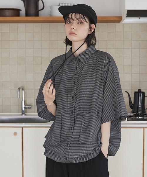 【HUECLOSET】★送料・関税込★モノチェックハーフシャツ ユニセックス]ハーフチェックシャツ | ファッション通販サイト NUGU