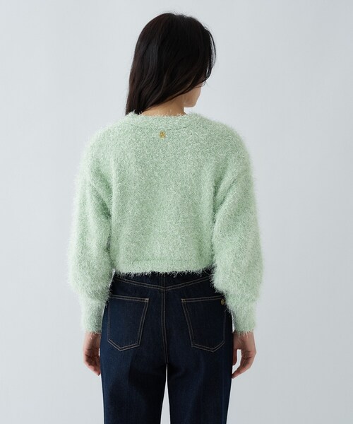 cloenc(クロエンス)の「【手洗い可】ラメフェザ―ヤーンショートカーディガン(カーディガン/ボレロ・レディース・ホワイト/グレー/グリーン系・02)」の17枚目の写真
