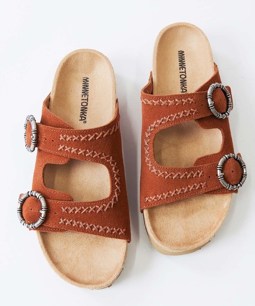 Minnetonka（ミネトンカ）の「MINNETONKA ミネトンカ / スエードベルトサンダル GEORGINE CLASSIC（サンダル・レディース・ブラウン/ベージュ/ブラック・7/8/9/6/5）」の5枚目の写真