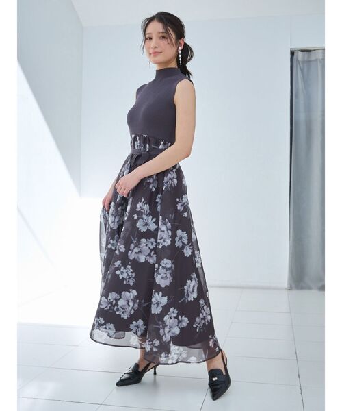 MERCURYDUO（マーキュリーデュオ）の「フラワードッキングノースリワンピース（ワンピース・レディース・オフホワイト/ミント/パープル・X-SMALL/MEDIUM/SMALL）」の10枚目の写真