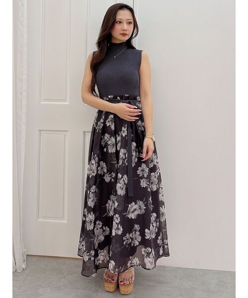 セール】フラワードッキングノースリワンピース（ワンピース