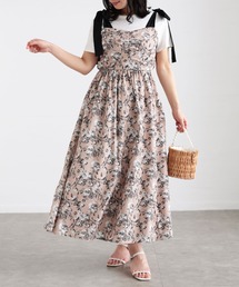 フラワーガーリーワンピース【大きいサイズ対応】