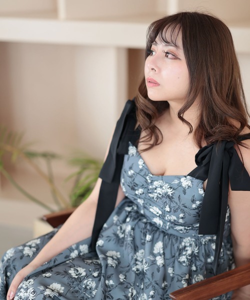 Ruwan yu（ルワンユー）の「フラワーガーリーワンピース【大きいサイズ対応】（ワンピース・レディース・ベージュ/グレー・4L/3L/LL/L）」の22枚目の写真