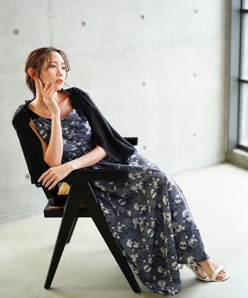 Ruwan yu（ルワンユー）の「フラワーガーリーワンピース【大きいサイズ対応】（ワンピース・レディース・ベージュ/グレー・4L/3L/LL/L）」の7枚目の写真