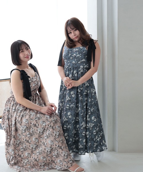 Ruwan yu（ルワンユー）の「フラワーガーリーワンピース【大きいサイズ対応】（ワンピース・レディース・ベージュ/グレー・4L/3L/LL/L）」の10枚目の写真