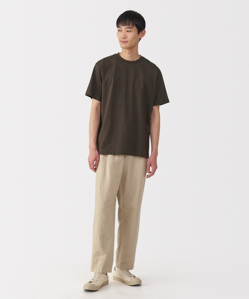 無印良品(ムジルシリョウヒン)の「紳士 天竺編みクルーネック半袖Tシャツ(Tシャツ/カットソー・メンズ・ダークグリーン/グレー/ホワイト/ライトブルー/ブラック/レンガ/ダークネイビー/イエロー系/ダークグレー/ブラウン・S/M/L/XL)」の15枚目の写真