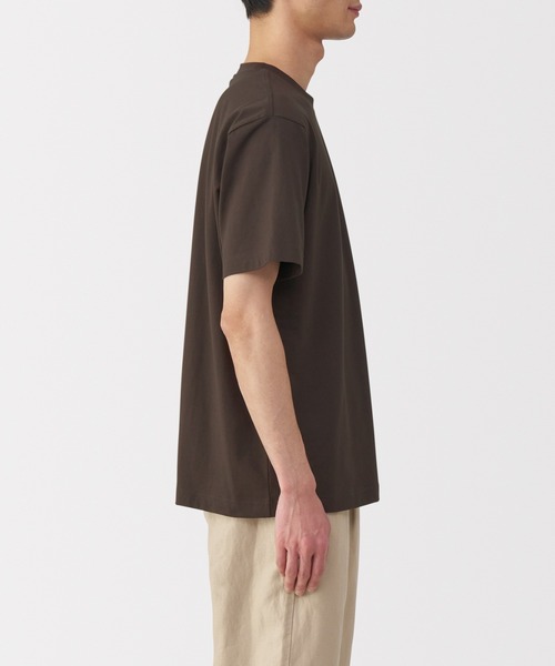 無印良品(ムジルシリョウヒン)の「紳士 天竺編みクルーネック半袖Tシャツ(Tシャツ/カットソー・メンズ・ダークグリーン/グレー/ホワイト/ライトブルー/ブラック/レンガ/ダークネイビー/イエロー系/ダークグレー/ブラウン・S/M/L/XL)」の14枚目の写真