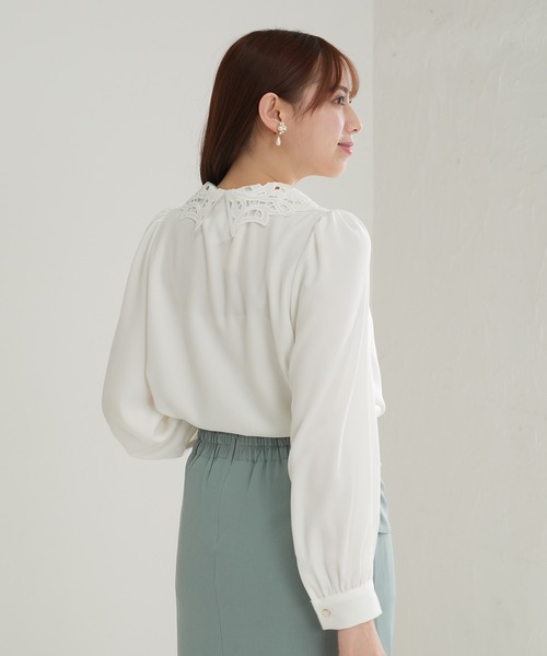 ブラウス シャツ 「RHODOLIRION /ロドリリオン」Sailor Collar Spencer Shirt レディース セール】襟レースとろみブラウス（シャツ/ブラウス）｜ASTORIA