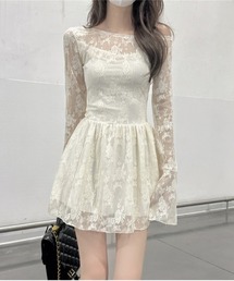 Ribbon Balloon Cutout Dress（ワンピース）｜andwang（アンドワン）の