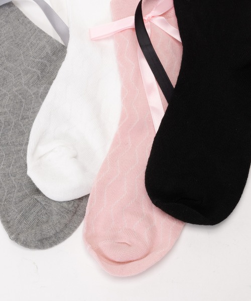 SVEC（シュベック）の「リボン付きソックス（ソックス/靴下・レディース・ホワイト/ピンク/グレー/ブラック・FREE）」の7枚目の写真