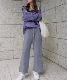 PIN（ピン）の「センタープリーツニットワイドパンツ（その他パンツ）」