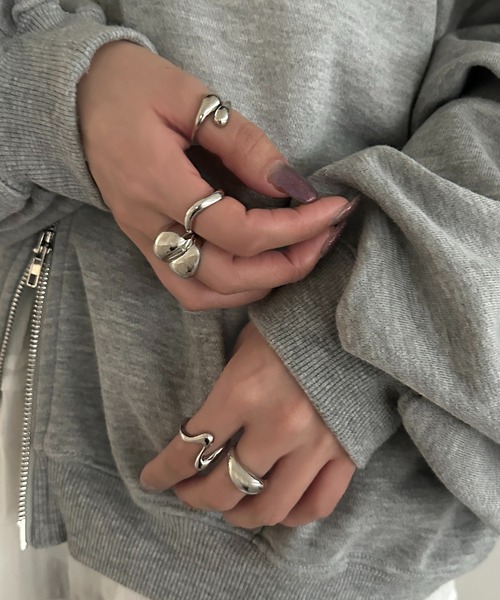 apres jour mignon（アプレジュールミニョン）の「【apresjour mignon×ARIAZ】ニュアンスリングセット２（リング・レディース・シルバー/ゴールド・ONESIZE）」の7枚目の写真