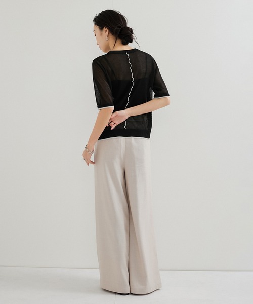 le cercle ADAM ET ROPE'(ルセルクルアダムエロペ)の「アウトリンキング半そでプルオーバー(Tシャツ/カットソー・レディース・ブラック系/ブルー系/ピンク系/ホワイト系・FREE)」の6枚目の写真
