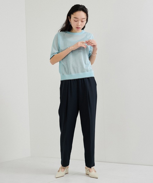 le cercle ADAM ET ROPE'(ルセルクルアダムエロペ)の「アウトリンキング半そでプルオーバー(Tシャツ/カットソー・レディース・ブラック系/ブルー系/ピンク系/ホワイト系・FREE)」の9枚目の写真