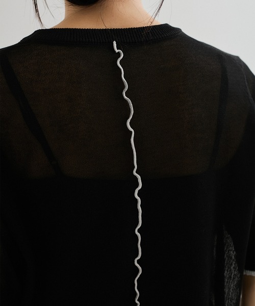 le cercle ADAM ET ROPE'(ルセルクルアダムエロペ)の「アウトリンキング半そでプルオーバー(Tシャツ/カットソー・レディース・ブラック系/ブルー系/ピンク系/ホワイト系・FREE)」の20枚目の写真