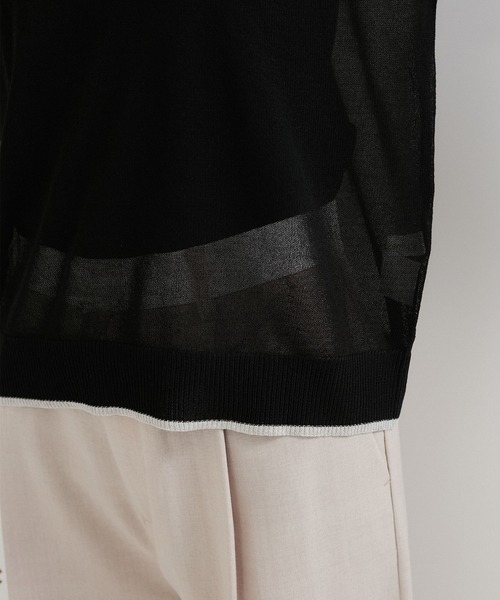 le cercle ADAM ET ROPE'(ルセルクルアダムエロペ)の「アウトリンキング半そでプルオーバー(Tシャツ/カットソー・レディース・ブラック系/ブルー系/ピンク系/ホワイト系・FREE)」の22枚目の写真