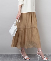 MK MICHEL KLEIN | ソフト楊柳ティアードスカート/洗える(スカート)