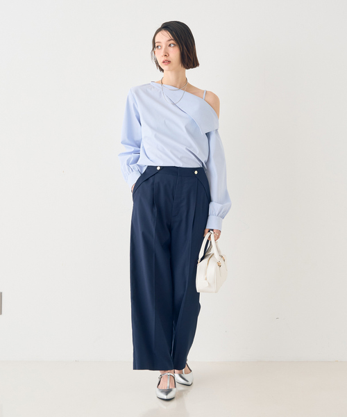 EMMA ROUGE VIF(エマルージュヴィフ)の「【一部店舗限定】ストレートマリンパンツ(その他パンツ・レディース・オフホワイト/ネイビー・34/36/38)」の13枚目の写真