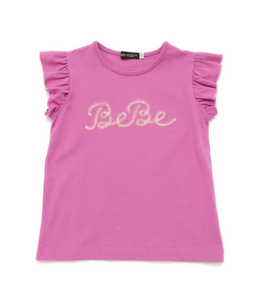 BeBe（ベベ）の「オーロラスパンコールロゴフリル袖Tシャツ(100~160cm)（Tシャツ/カットソー・キッズ・ピンク/ブルー・150cm/120cm/130cm/140cm）」の7枚目の写真