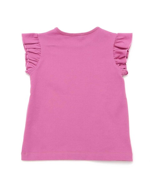 BeBe（ベベ）の「オーロラスパンコールロゴフリル袖Tシャツ(100~160cm)（Tシャツ/カットソー・キッズ・ピンク/ブルー・150cm/120cm/130cm/140cm）」の8枚目の写真