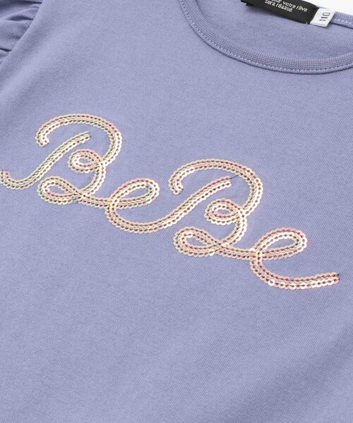 BeBe（ベベ）の「オーロラスパンコールロゴフリル袖Tシャツ(100~160cm)（Tシャツ/カットソー・キッズ・ピンク/ブルー・150cm/120cm/130cm/140cm）」の13枚目の写真