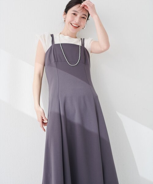 natural couture（ナチュラルクチュール）の「チュールニットレイヤードTOPS（ニット/セーター・レディース・ブラック/オフホワイト/ピンクベージュ/ブラック系その他/ライトグレー/ネイビー/ベージュ・FREE）」の10枚目の写真