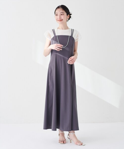 natural couture（ナチュラルクチュール）の「チュールニットレイヤードTOPS（ニット/セーター・レディース・ブラック/オフホワイト/ピンクベージュ/ブラック系その他/ライトグレー/ネイビー/ベージュ・FREE）」の11枚目の写真