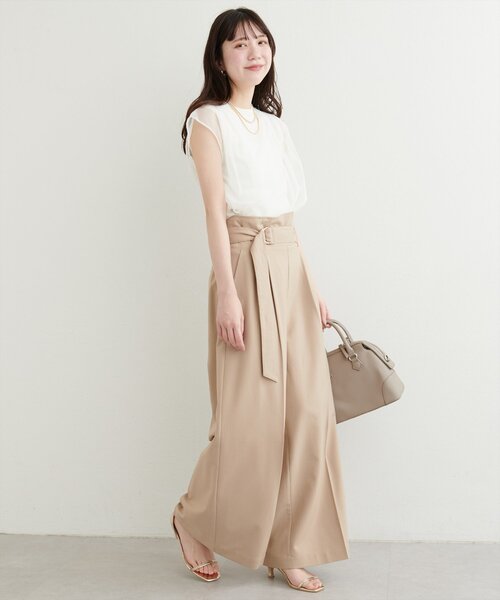 natural couture（ナチュラルクチュール）の「チュールニットレイヤードTOPS（ニット/セーター・レディース・ブラック/オフホワイト/ピンクベージュ/ブラック系その他/ライトグレー/ネイビー/ベージュ・FREE）」の16枚目の写真