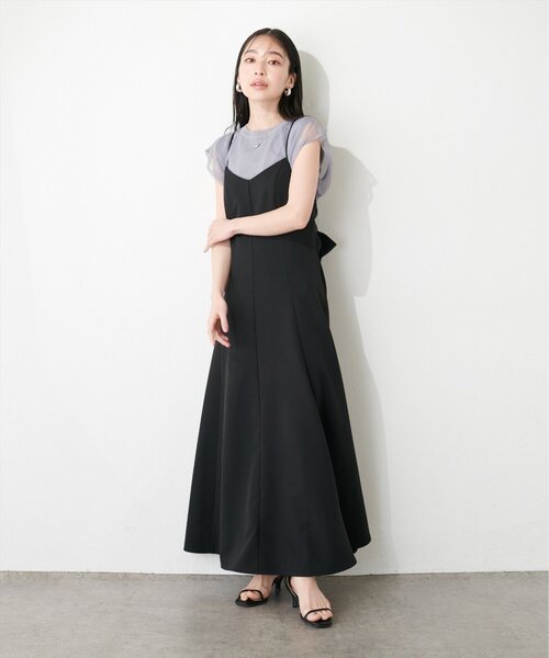 natural couture（ナチュラルクチュール）の「チュールニットレイヤードTOPS（ニット/セーター・レディース・ブラック/オフホワイト/ピンクベージュ/ブラック系その他/ライトグレー/ネイビー/ベージュ・FREE）」の21枚目の写真