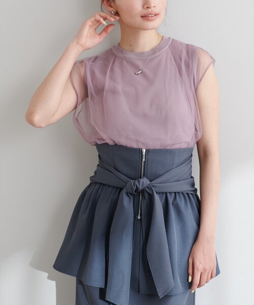 ニット セーター チュールレイヤードジップアップニット/Tulle Layered Zip-Up Knit レディース 楽天市場】レイヤード（素材（生地・毛糸）チュール）（ニット