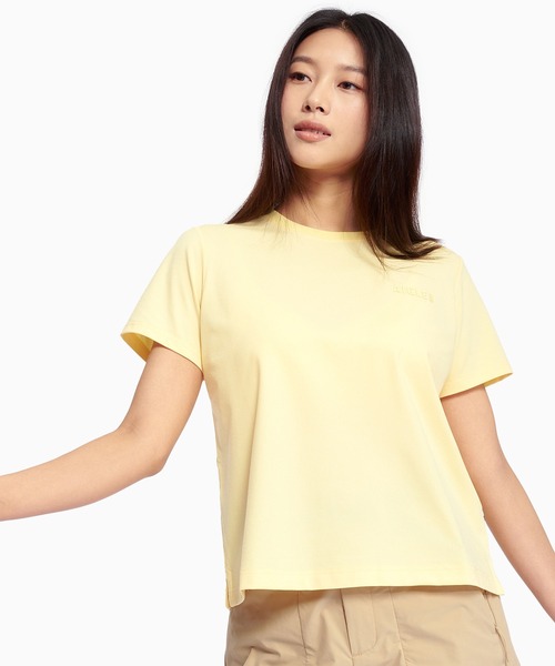AIGLE(エーグル)の「UVカット 吸水速乾 プライムフレックス ワンポイントロゴ 半袖Tシャツ RP(Tシャツ/カットソー・レディース・ホワイト/イエロー/レッド系その他/ダークブルー・S/M/L/XS)」の1枚目の写真