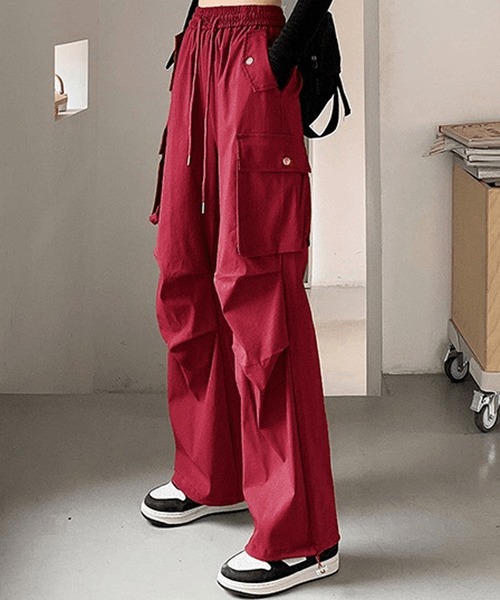 CERCA（チェルカ）の「Chiina/ワイド　パラシュート　カーゴパンツ（カーゴパンツ・レディース・ピンク/ブラック・M）」の14枚目の写真