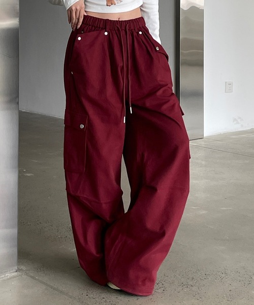 CERCA（チェルカ）の「Chiina/ワイド　パラシュート　カーゴパンツ（カーゴパンツ・レディース・ピンク/ブラック・M）」の13枚目の写真