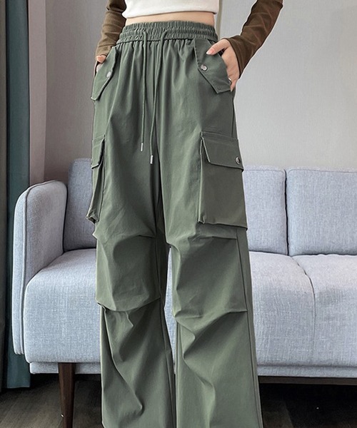 CERCA（チェルカ）の「Chiina/ワイド　パラシュート　カーゴパンツ（カーゴパンツ・レディース・ピンク/ブラック・M）」の10枚目の写真