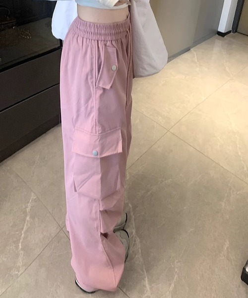 CERCA（チェルカ）の「Chiina/ワイド　パラシュート　カーゴパンツ（カーゴパンツ・レディース・ピンク/ブラック・M）」の9枚目の写真