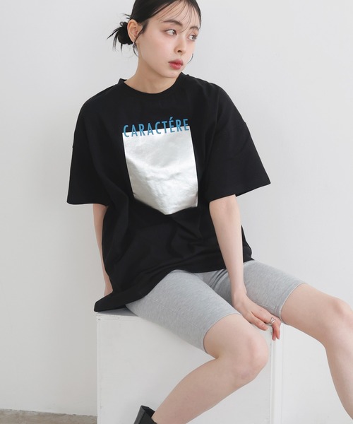 セール】メタリック箔プリントビックTシャツ（Tシャツ