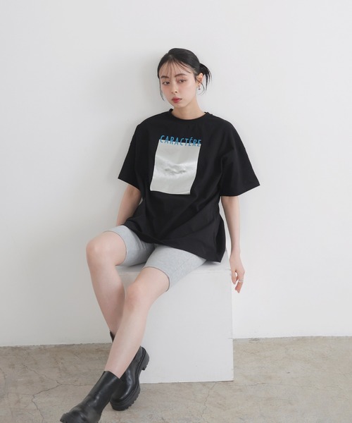 LIAN(リアン)の「メタリック箔プリントビックTシャツ(Tシャツ/カットソー・レディース・ブラック/ホワイト系1/ホワイト系2・FREE)」の8枚目の写真