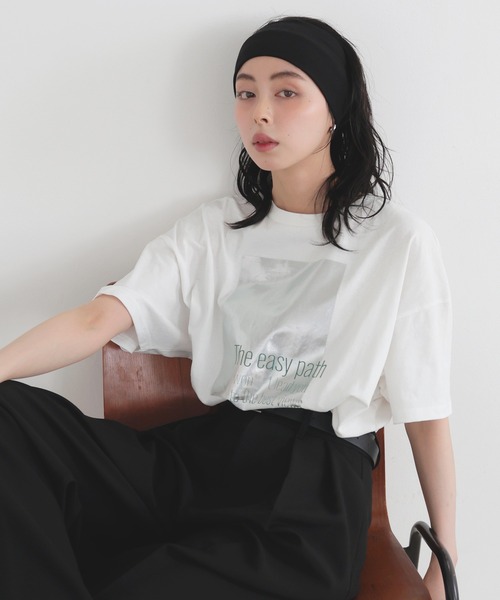 LIAN(リアン)の「メタリック箔プリントビックTシャツ(Tシャツ/カットソー・レディース・ブラック/ホワイト系1/ホワイト系2・FREE)」の12枚目の写真