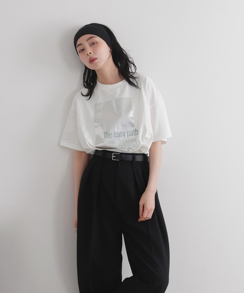LIAN(リアン)の「メタリック箔プリントビックTシャツ(Tシャツ/カットソー・レディース・ブラック/ホワイト系1/ホワイト系2・FREE)」の16枚目の写真