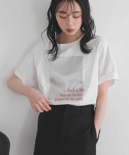 セール】メタリック箔プリントビックTシャツ（Tシャツ
