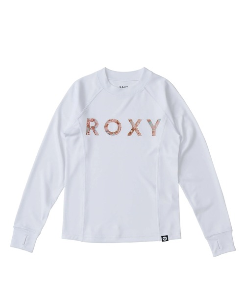 ROXY（ロキシー）の「MINI ARTSY FLORAL LO /ロキシーキッズロゴ長袖ラッシュガード(水着)（ラッシュガード・キッズ・ブラック/ミント/ホワイト・120/130/140/150/110/100）」の2枚目の写真