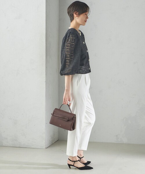 【シップス　ウィメン】〈手洗い可能〉Broche スクエア レース 2WAY ブラウス セール】〈手洗い可能〉Broche スクエア レース 2WAY ブラウス